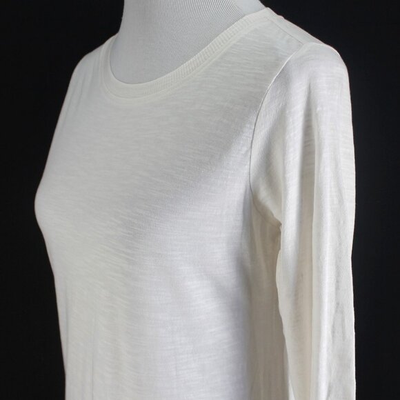 LOGO Lori Goldstein Knit Top Womens Size XS Ivory 3/4 Sleeve Lightweight Tunic - Picture 4 of 7